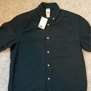 H&M Black Long-Sleeve Casual Button-Down Shirt